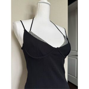 White Fox Silver Bikini Tank Crop Top SMALL